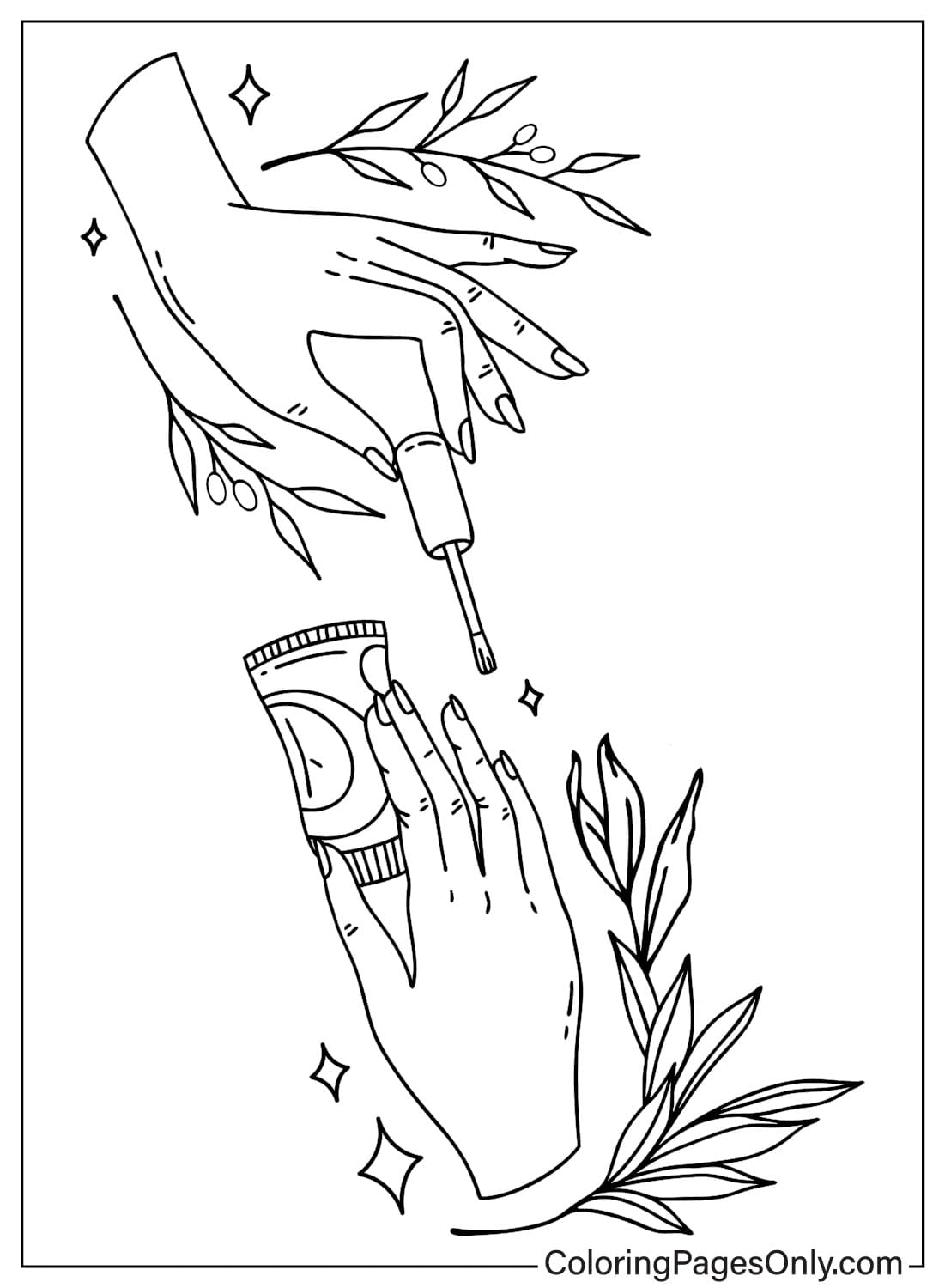 رسم صفحة تلوين الأظافر من Nails