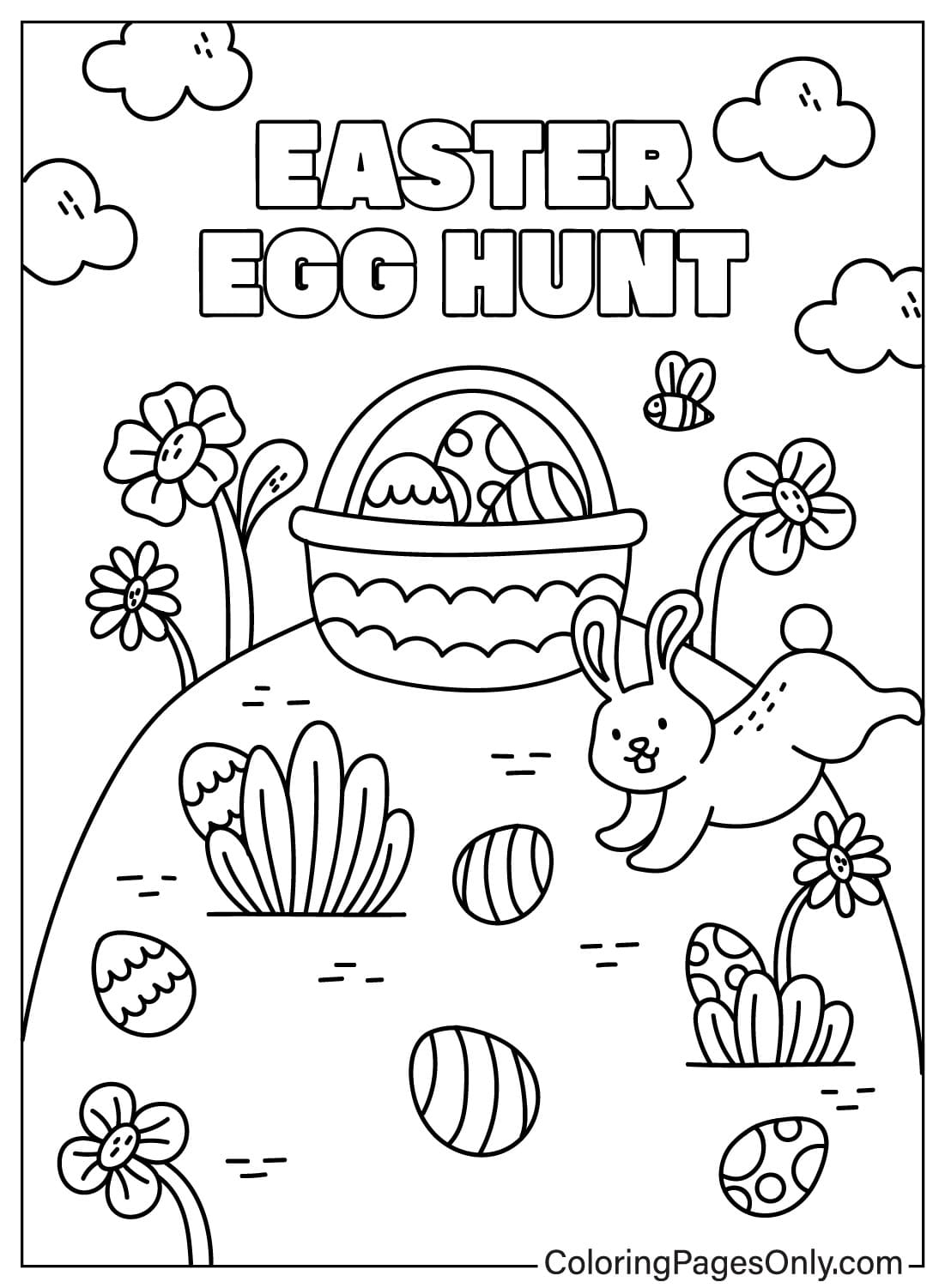 Easter Bunny Drawing Coloring Page