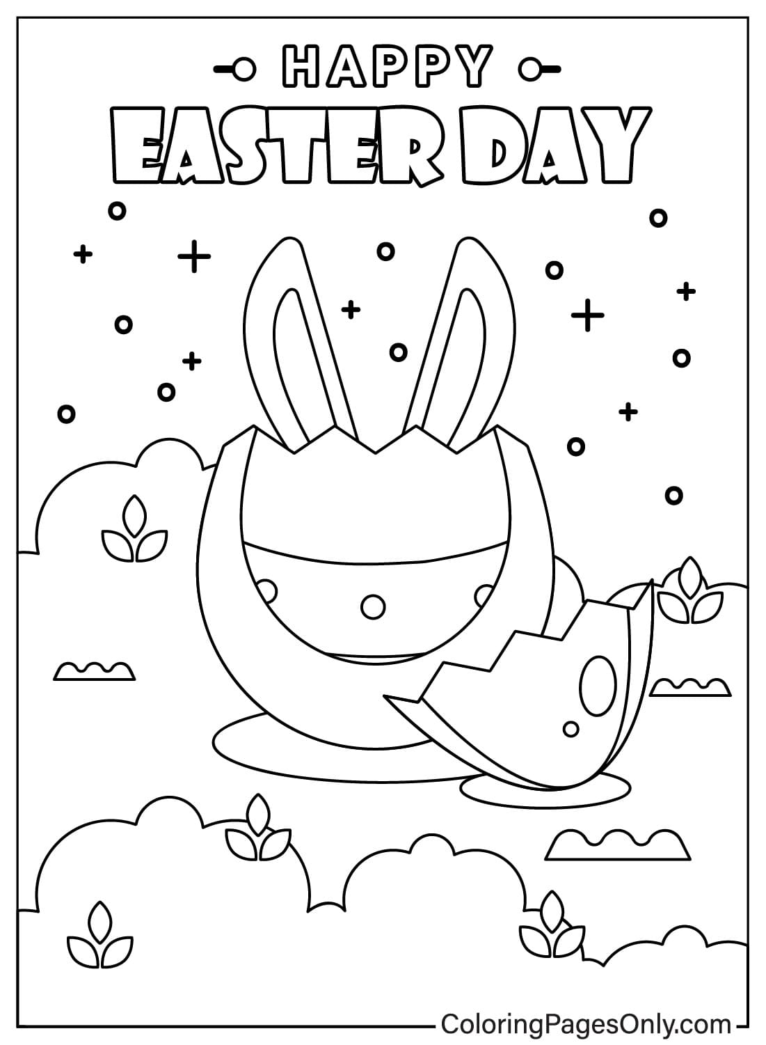 Coloriage de carte de Pâques à imprimer à partir d'une carte de Pâques