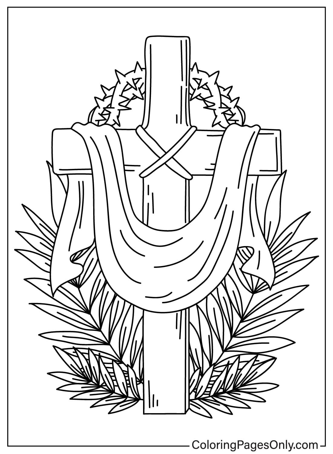 Easter Cross Coloring Page from Easter Cross