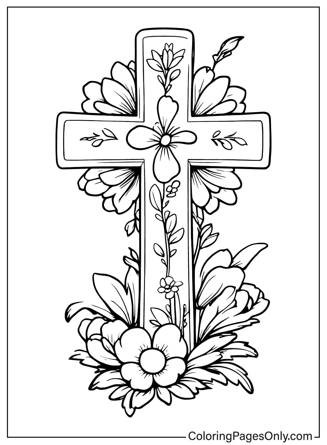 Бесплатная раскраска Пасхальный крест от Пасхальный крест