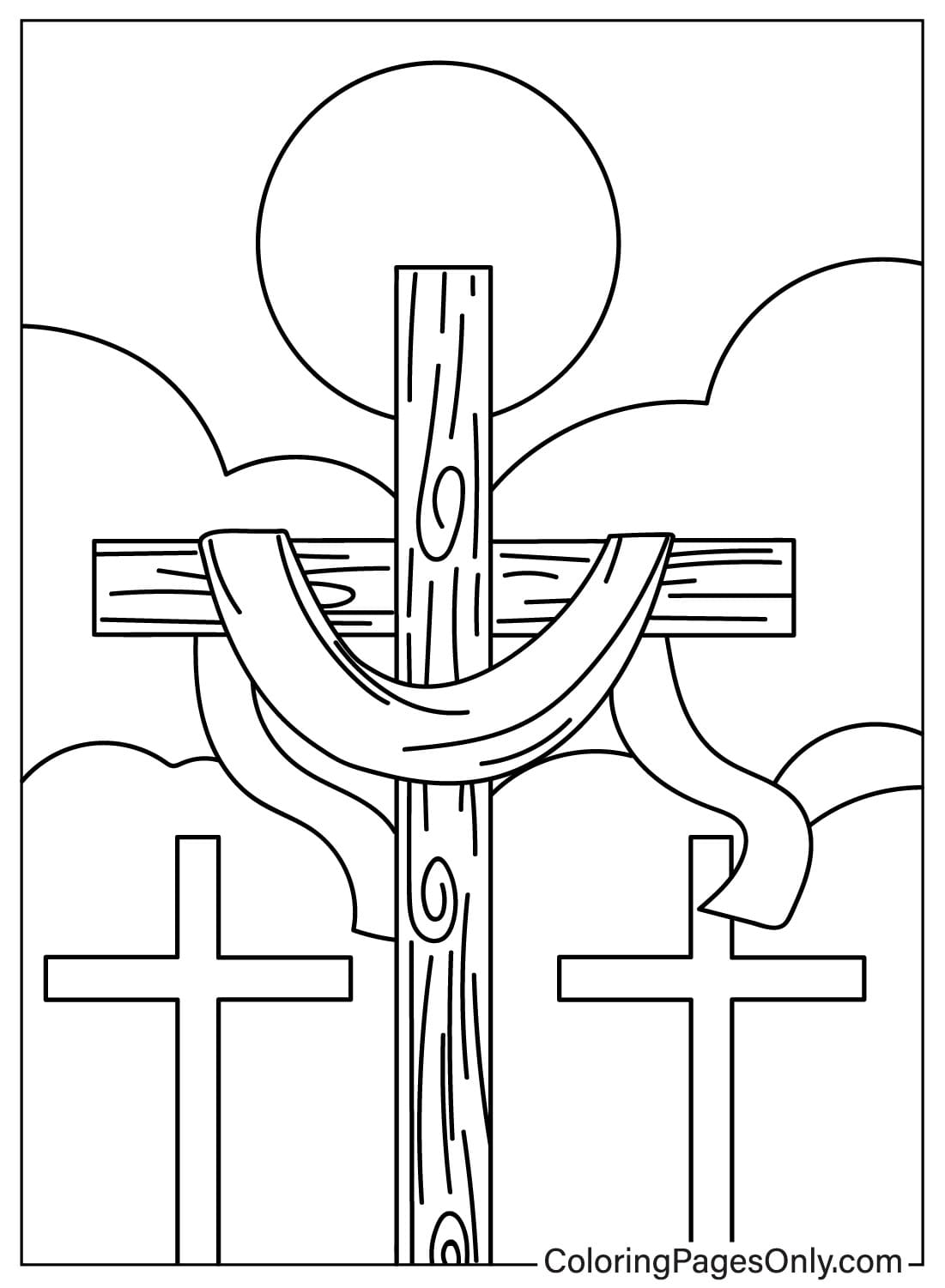 复活节十字图像着色页来自复活节十字