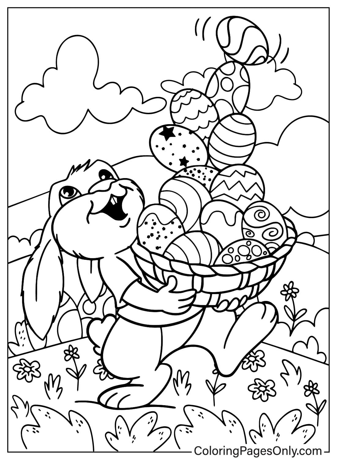 Página para colorir de ovos de Páscoa para impressão a partir de ovos de Páscoa