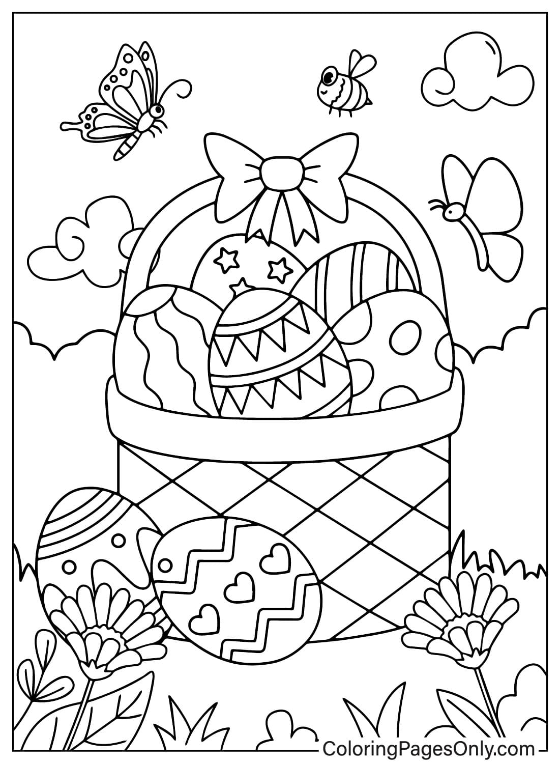 Pagina da colorare di uova di Pasqua