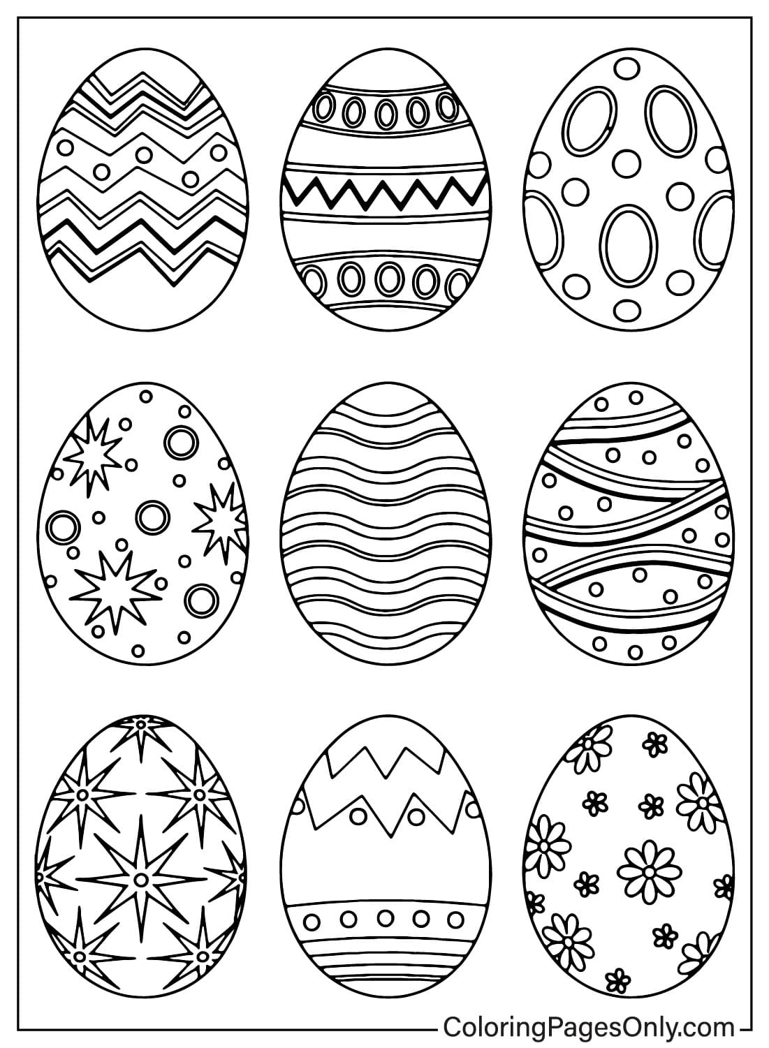 Disegni da colorare di uova di Pasqua da stampare