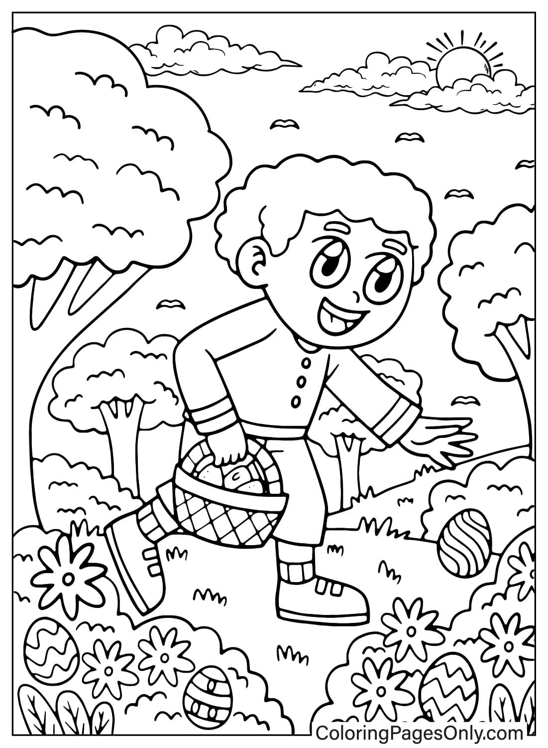 Easter Eggs Free Coloring Page