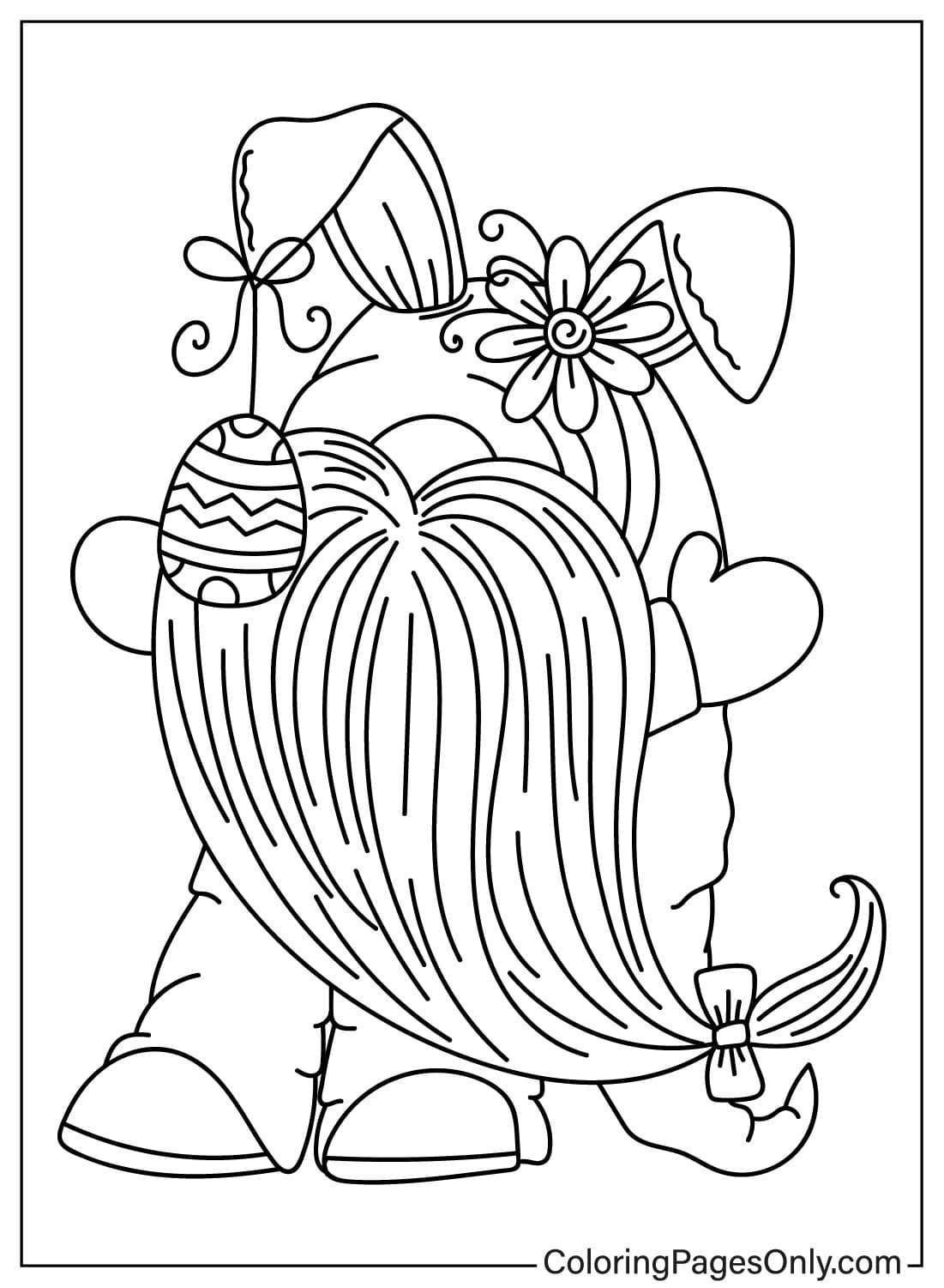 Цветная страница пасхального гнома из «Пасхального гнома»