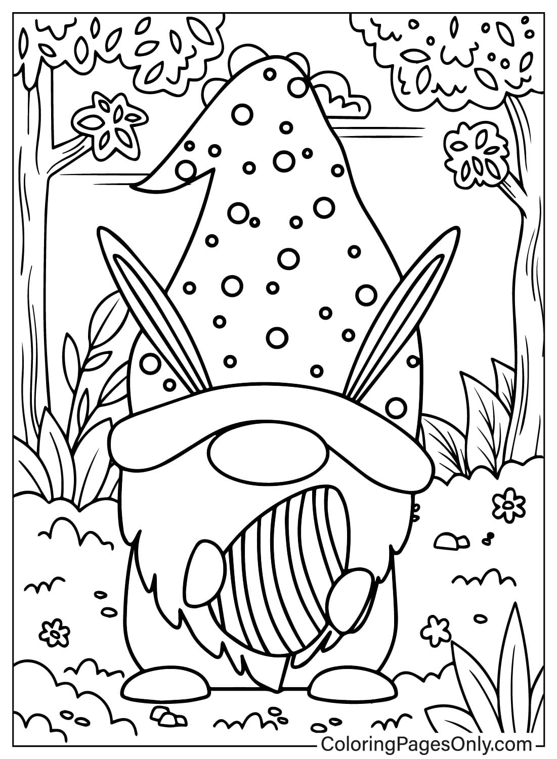 Easter Gnome Coloring Page JPG from Easter Gnome