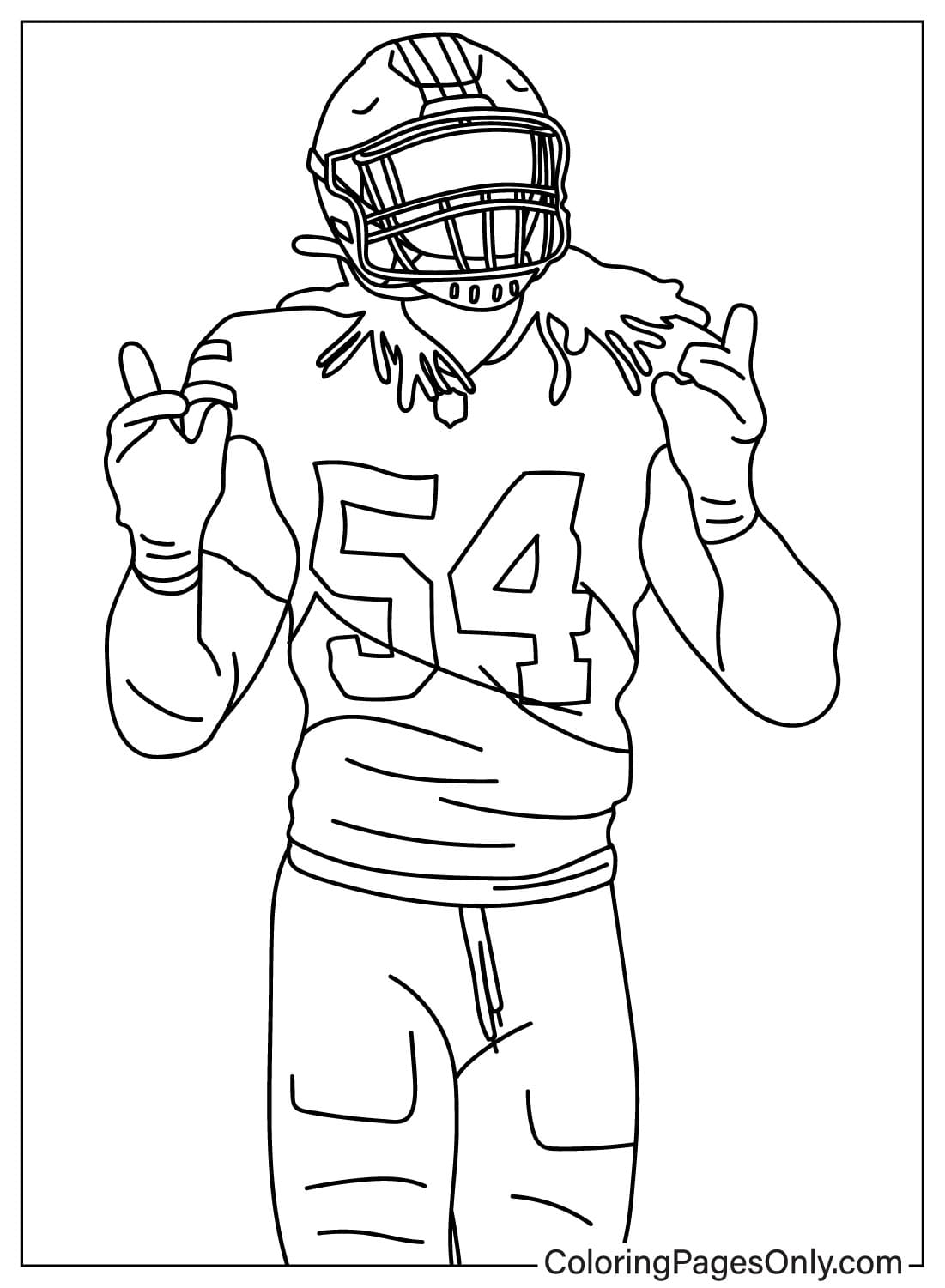 Fred Warner Coloring Page from San Francisco 49ers