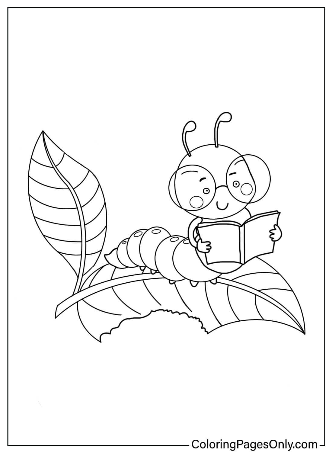 Página para colorir gratuita da Caterpillar da Caterpillar