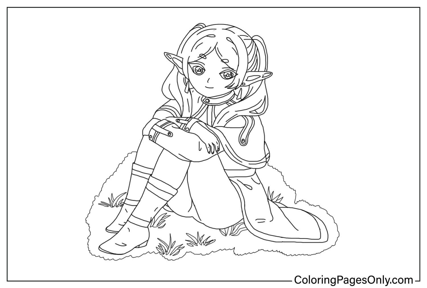 Free Coloring Page Frieren Coloring Page