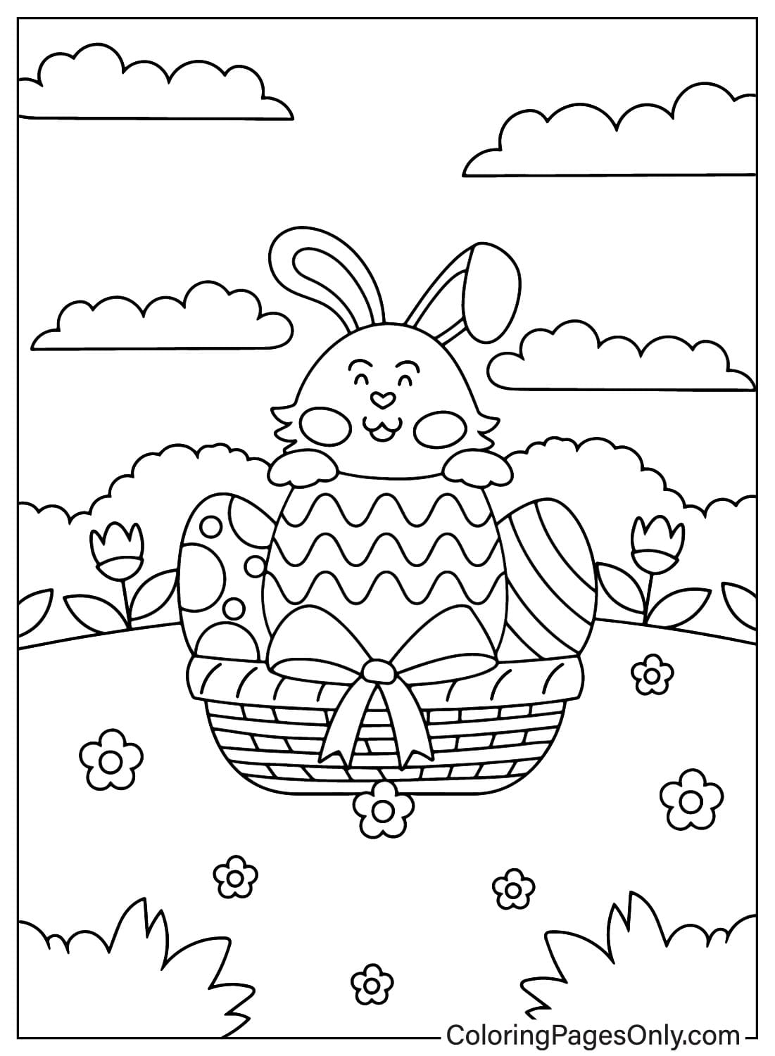 复活节兔子的免费复活节兔子着色页