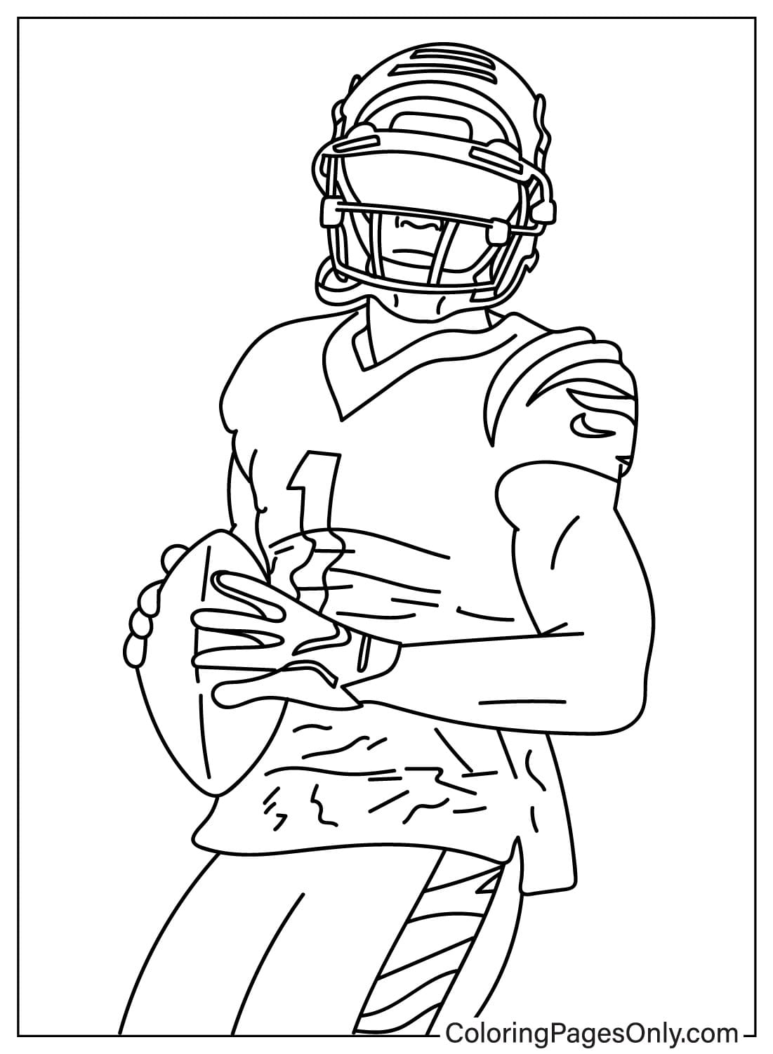 Free Ja’Marr Chase Coloring Page from Cincinnati Bengals