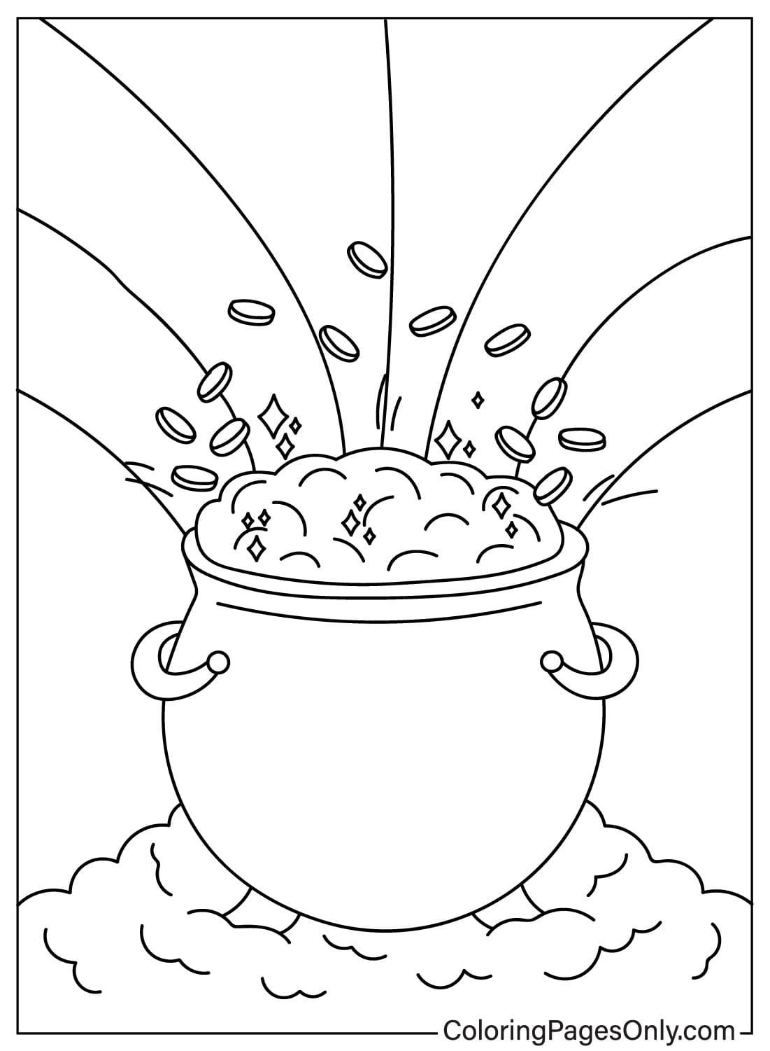 Free Pot of Gold Coloring Page