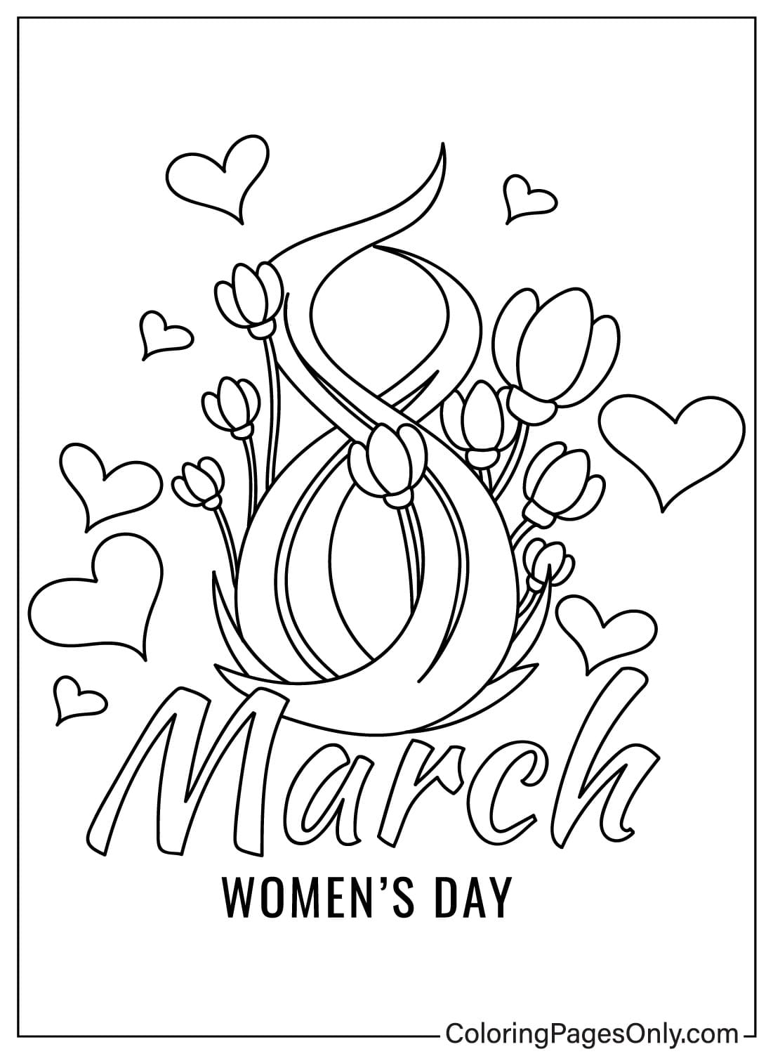 صفحة تلوين يوم المرأة المجانية القابلة للطباعة من يوم المرأة 2024