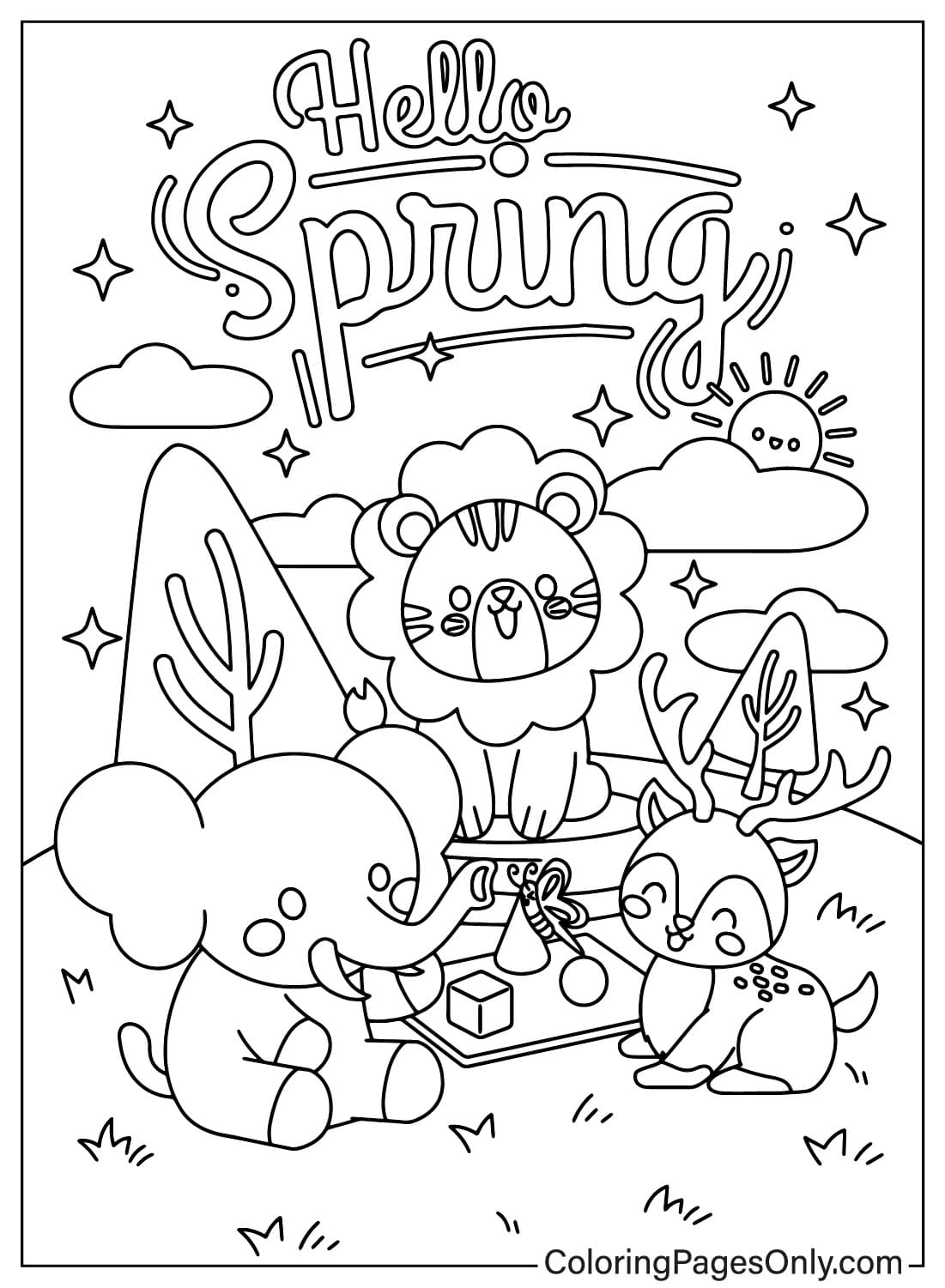 Página para colorir de primavera grátis