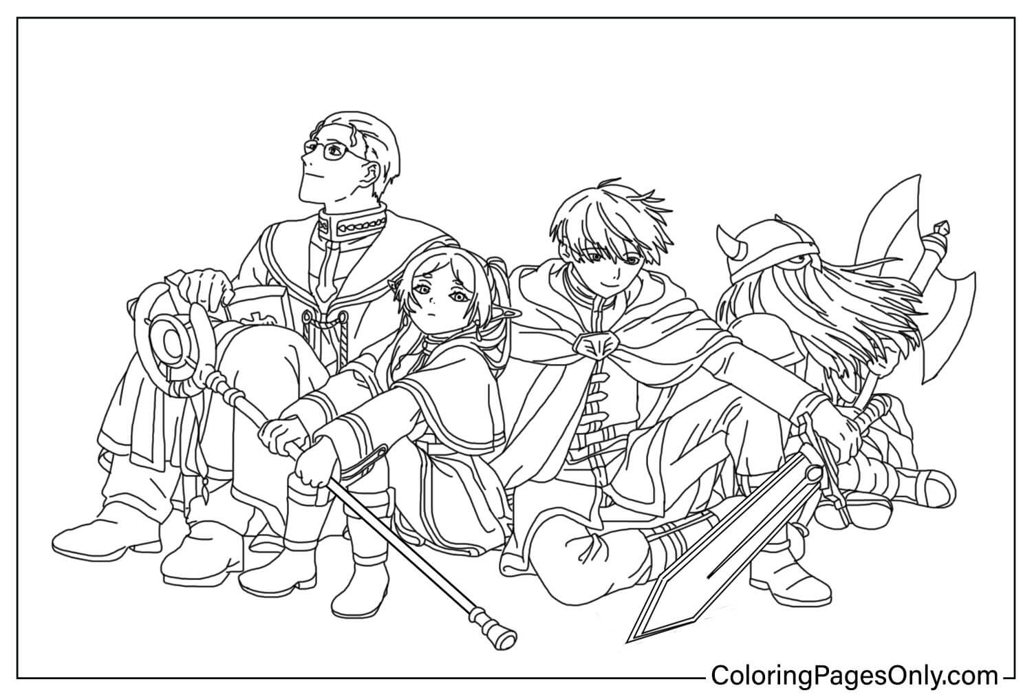 Frieren: Beyond Journey’s End Coloring Page from Frieren: Beyond Journey’s End