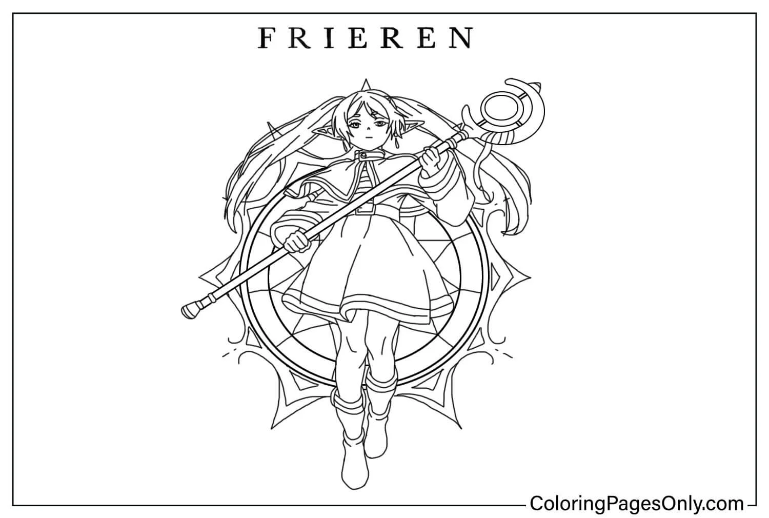 Frieren Coloring Page Free from Frieren: Beyond Journey’s End