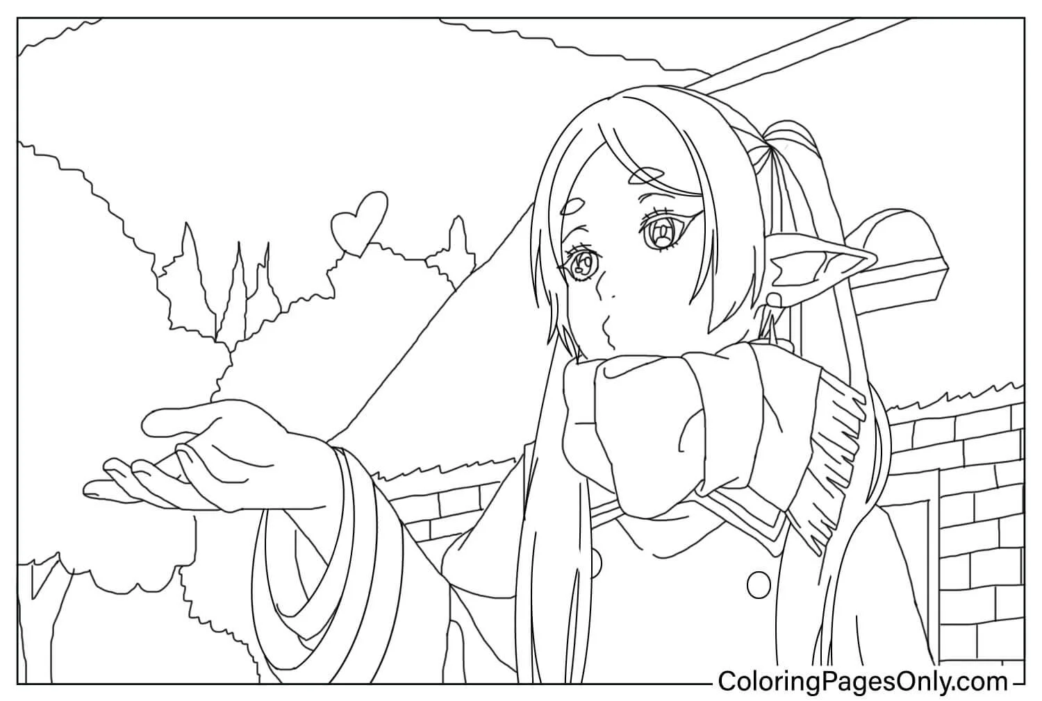 Frieren Free Coloring Page from Frieren: Beyond Journey’s End