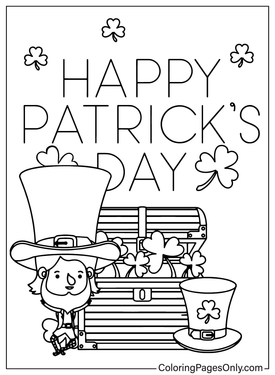 Happy St. Patricks Day Printable Coloring Page
