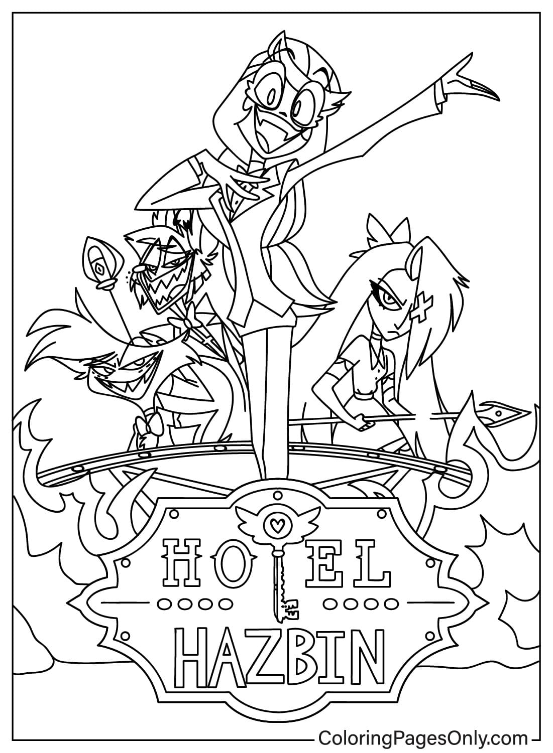 Página para colorir do Hazbin Hotel grátis no Hazbin Hotel