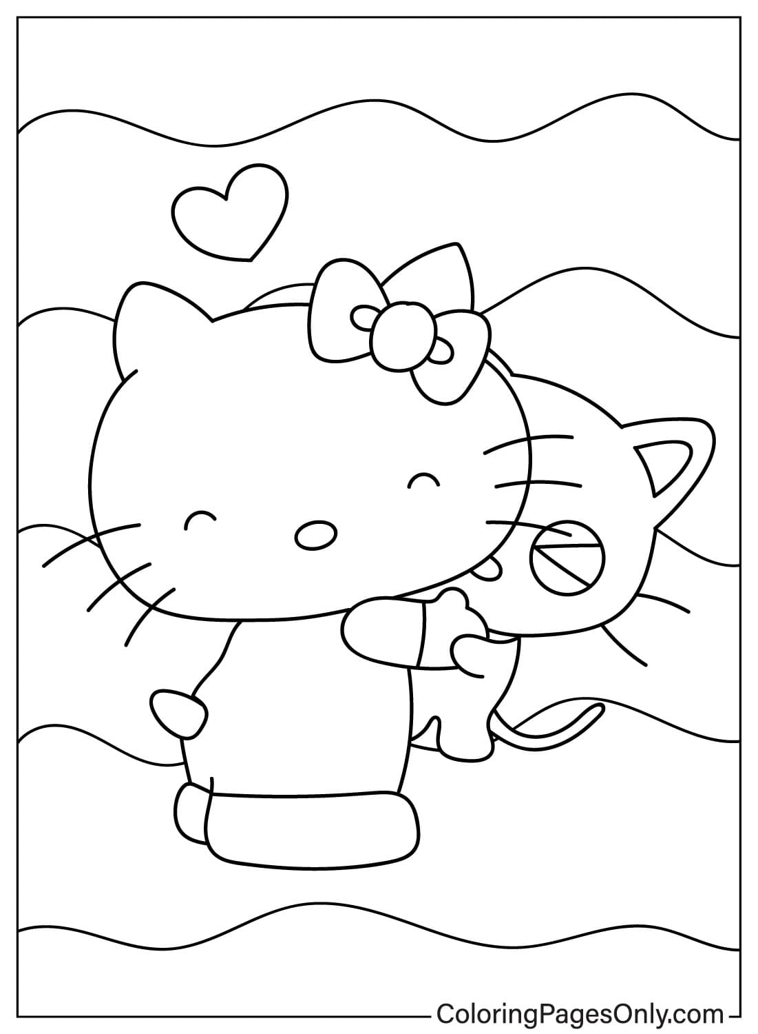 Hello Kitty, página para colorir Chococat da Hello Kitty
