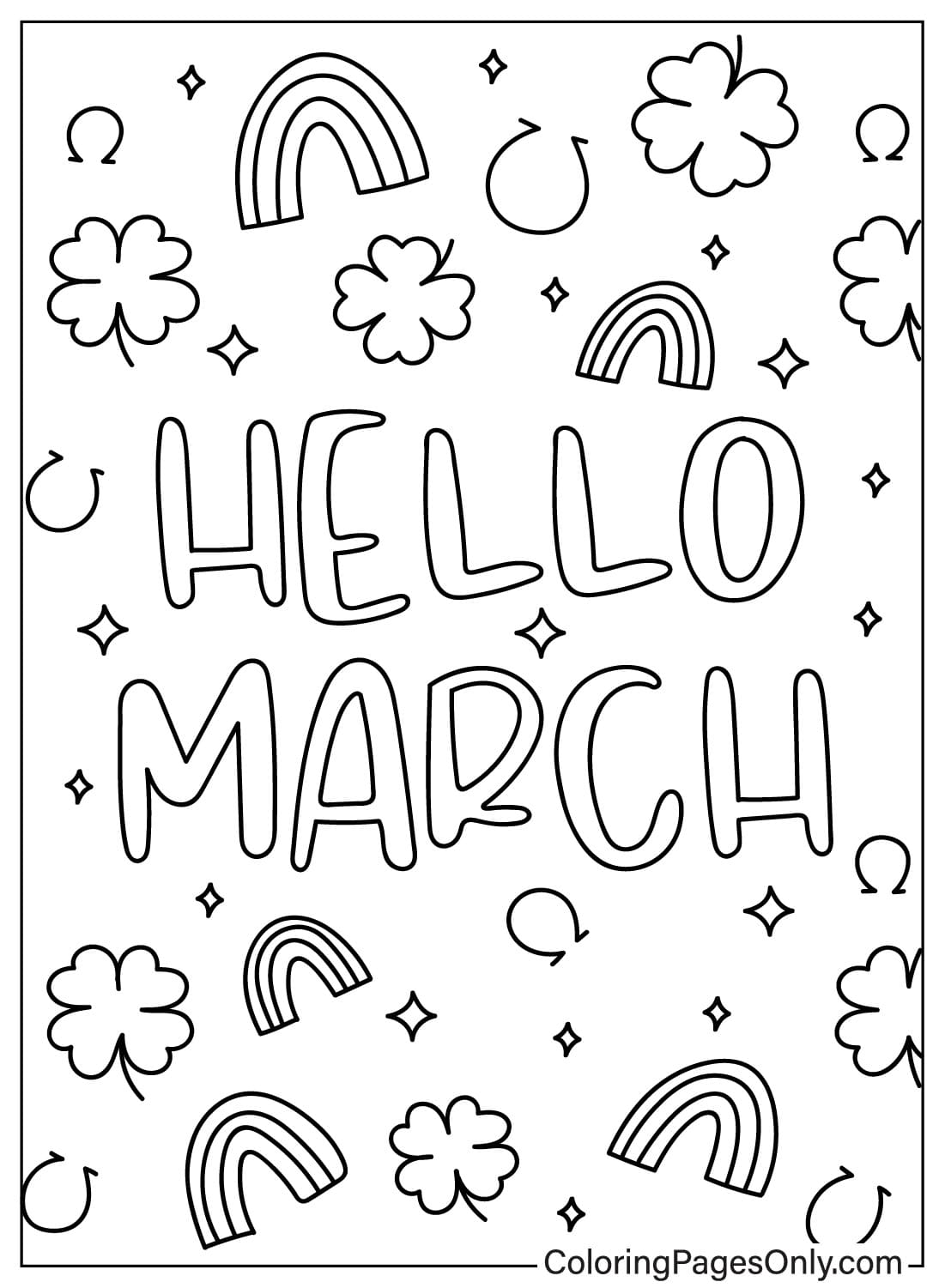 Hallo maart kleurplaat uit maart 2024