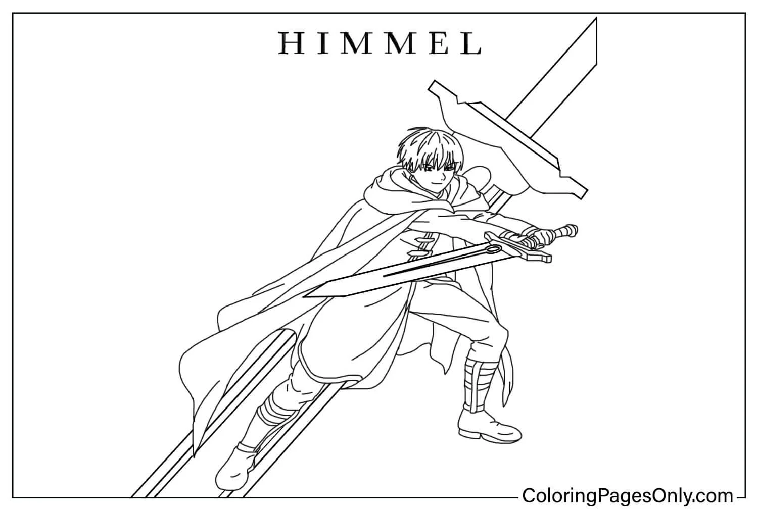 Himmel Coloring Page from Frieren: Beyond Journey’s End