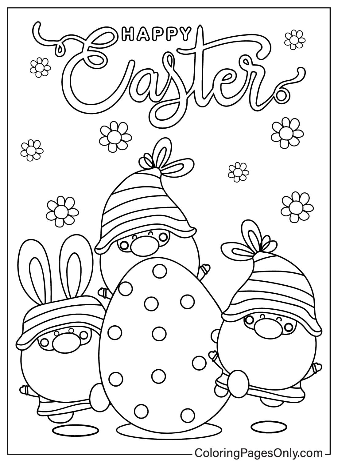 Images Easter Gnome Coloring Page from Easter Gnome