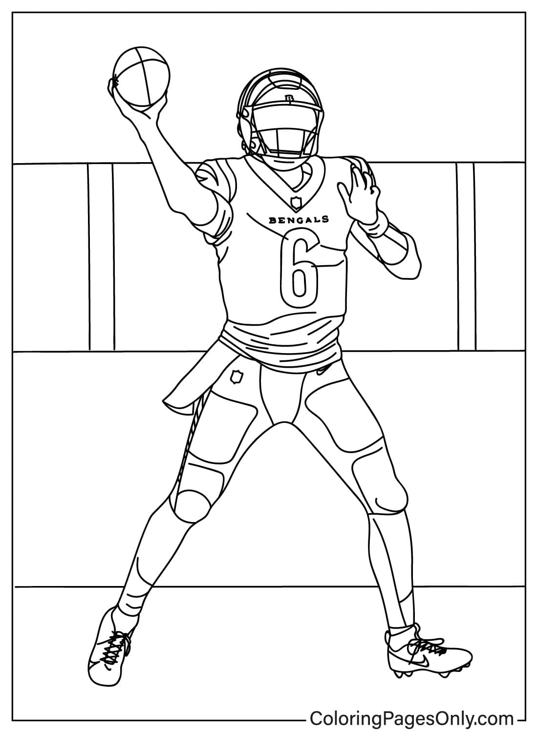 Jake Browning Coloring Page from Cincinnati Bengals