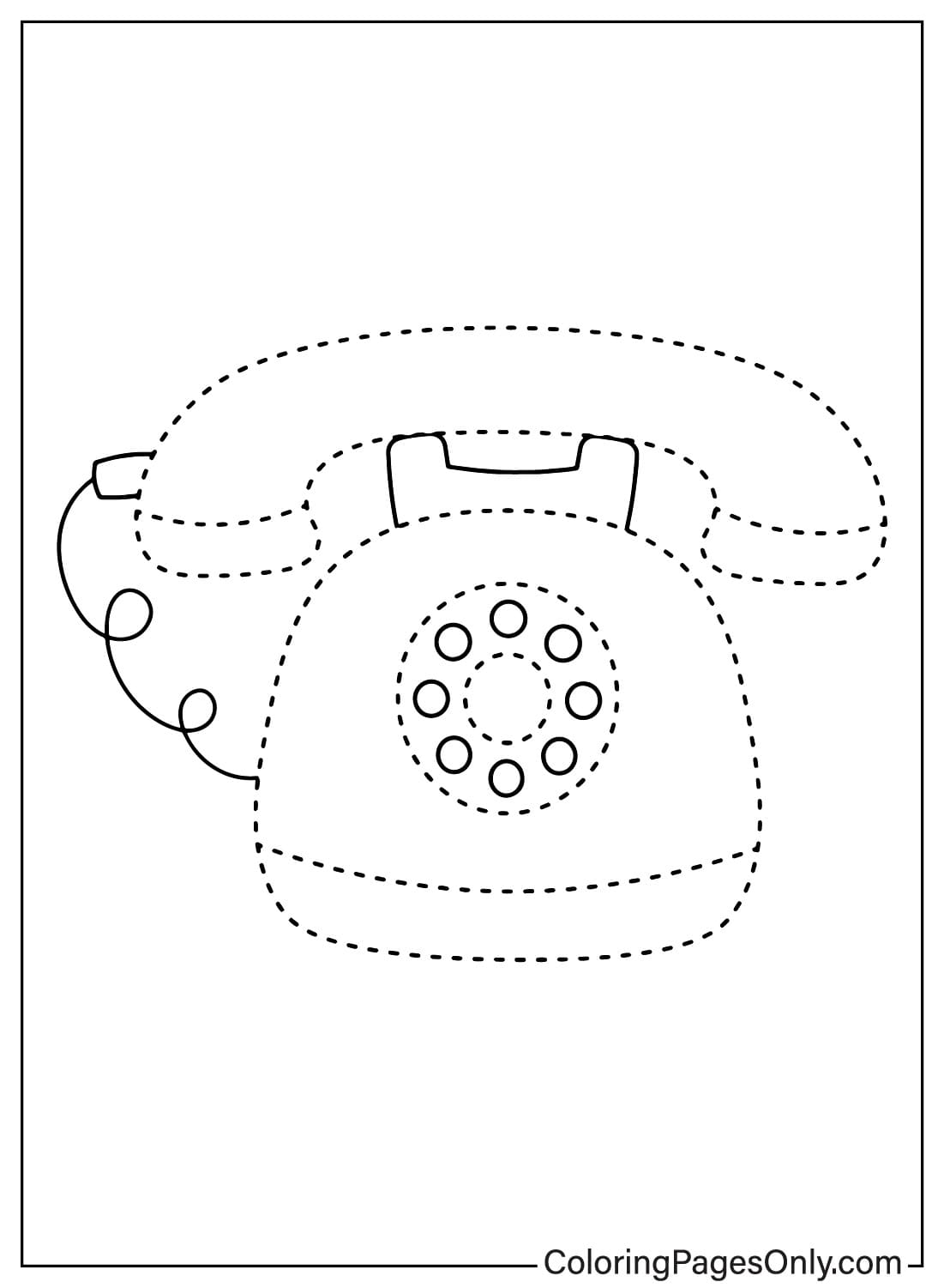 Landline Tracing Coloring Page from Tracing