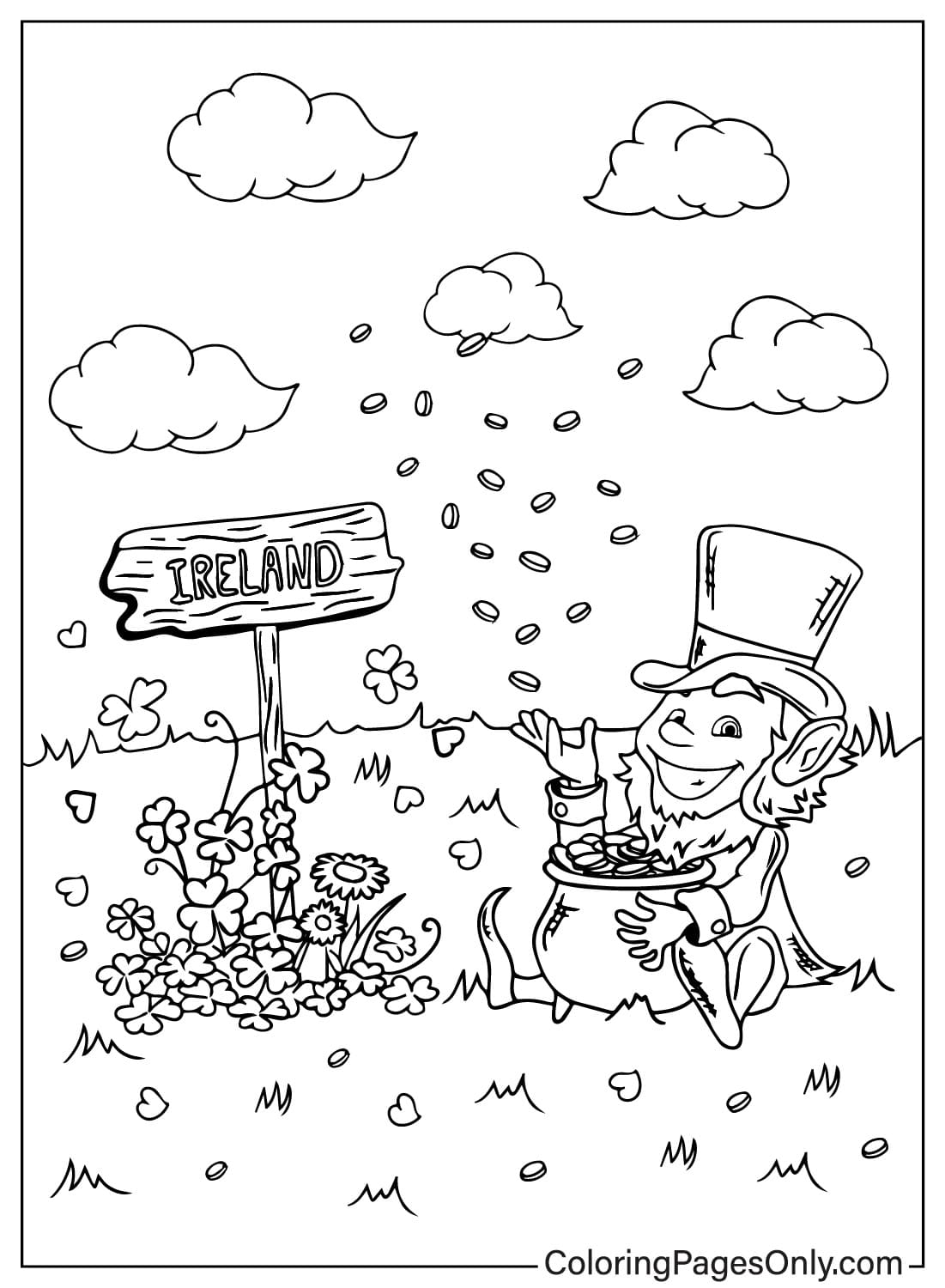 Leprechaun Coloring Pages to Printable from Leprechaun