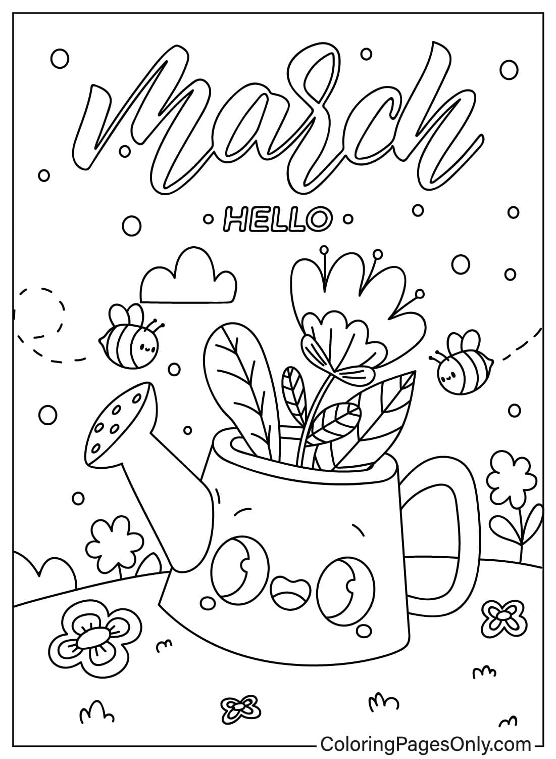 March Free Printable Coloring Page from March 2024