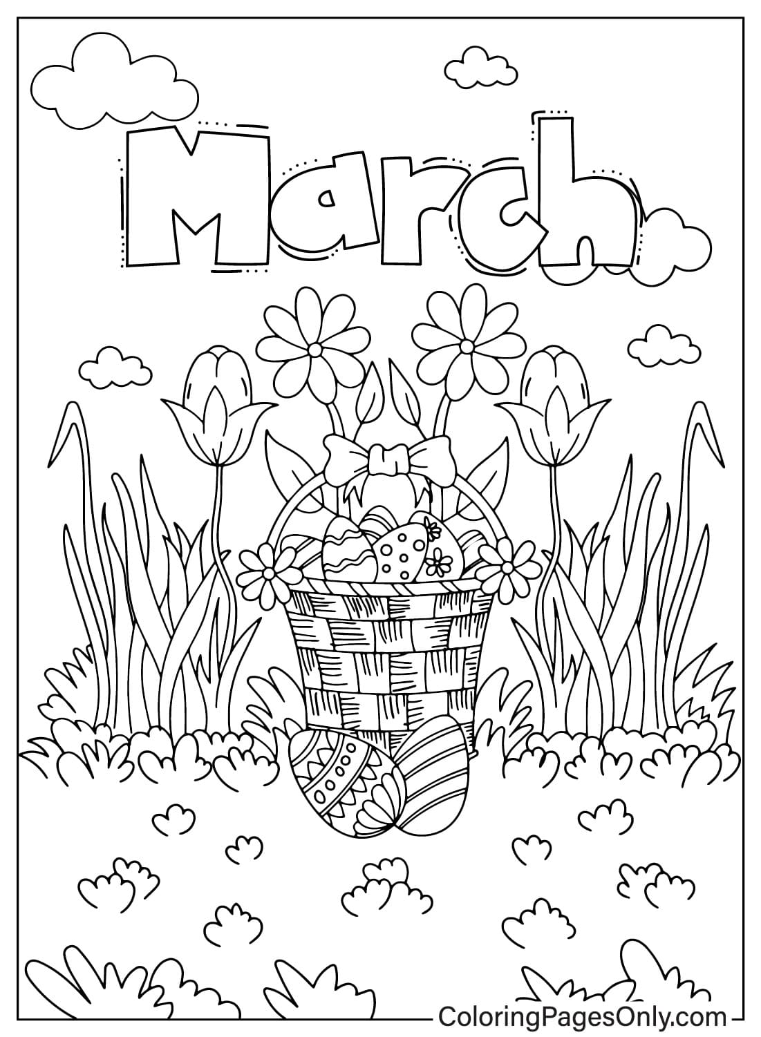 Раскраска «Мартовские изображения» за март 2024 г.