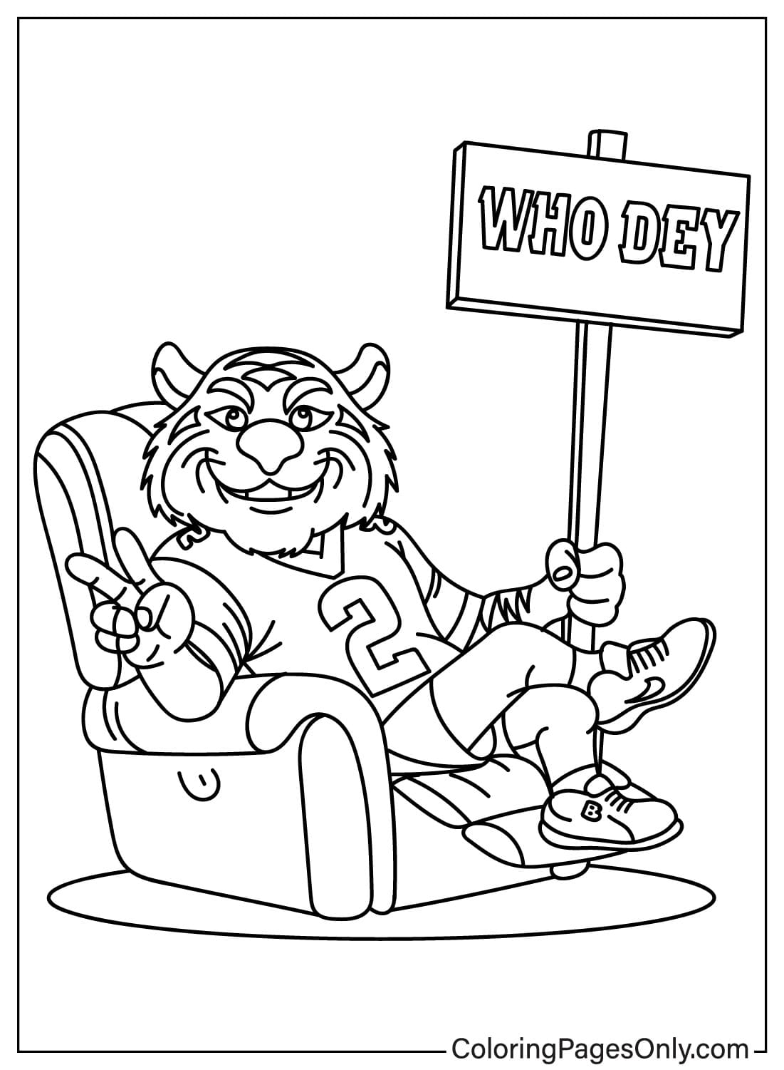 Mascot Cincinnati Bengals Coloring Page Free from Cincinnati Bengals