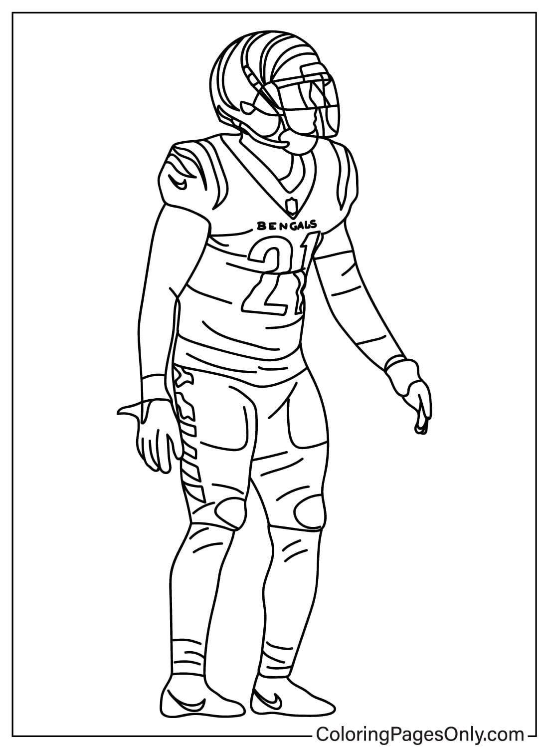 Mike Hilton Coloring Page from Cincinnati Bengals