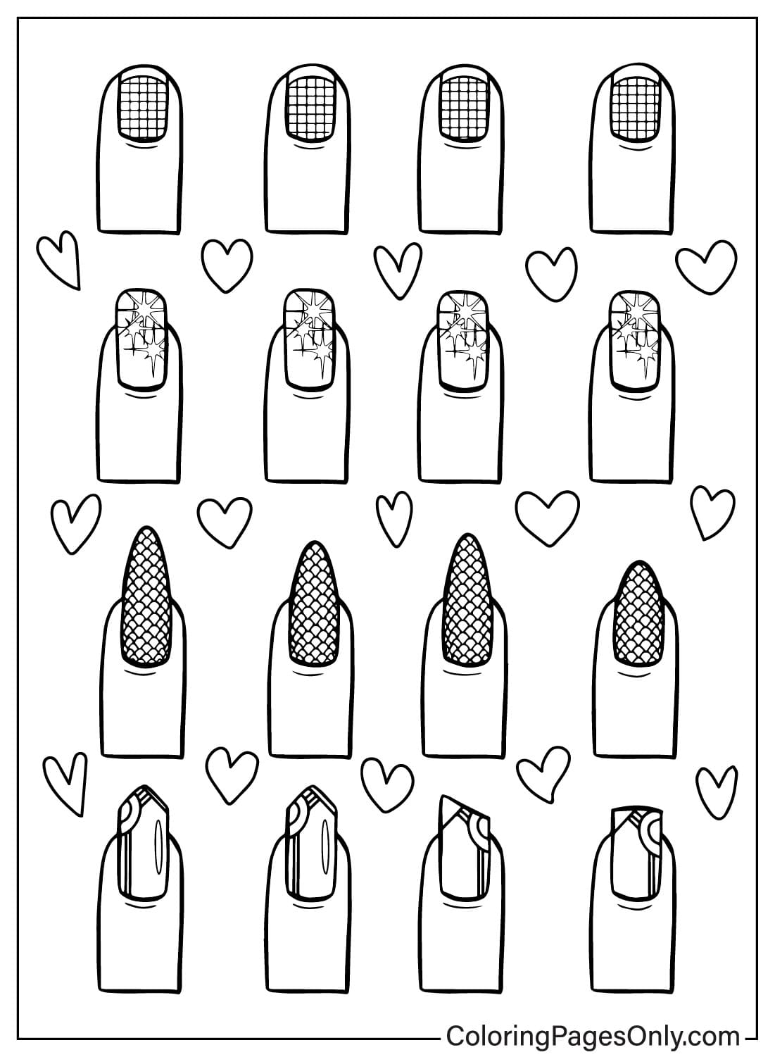 Ongles Coloriage imprimable gratuit de Nails