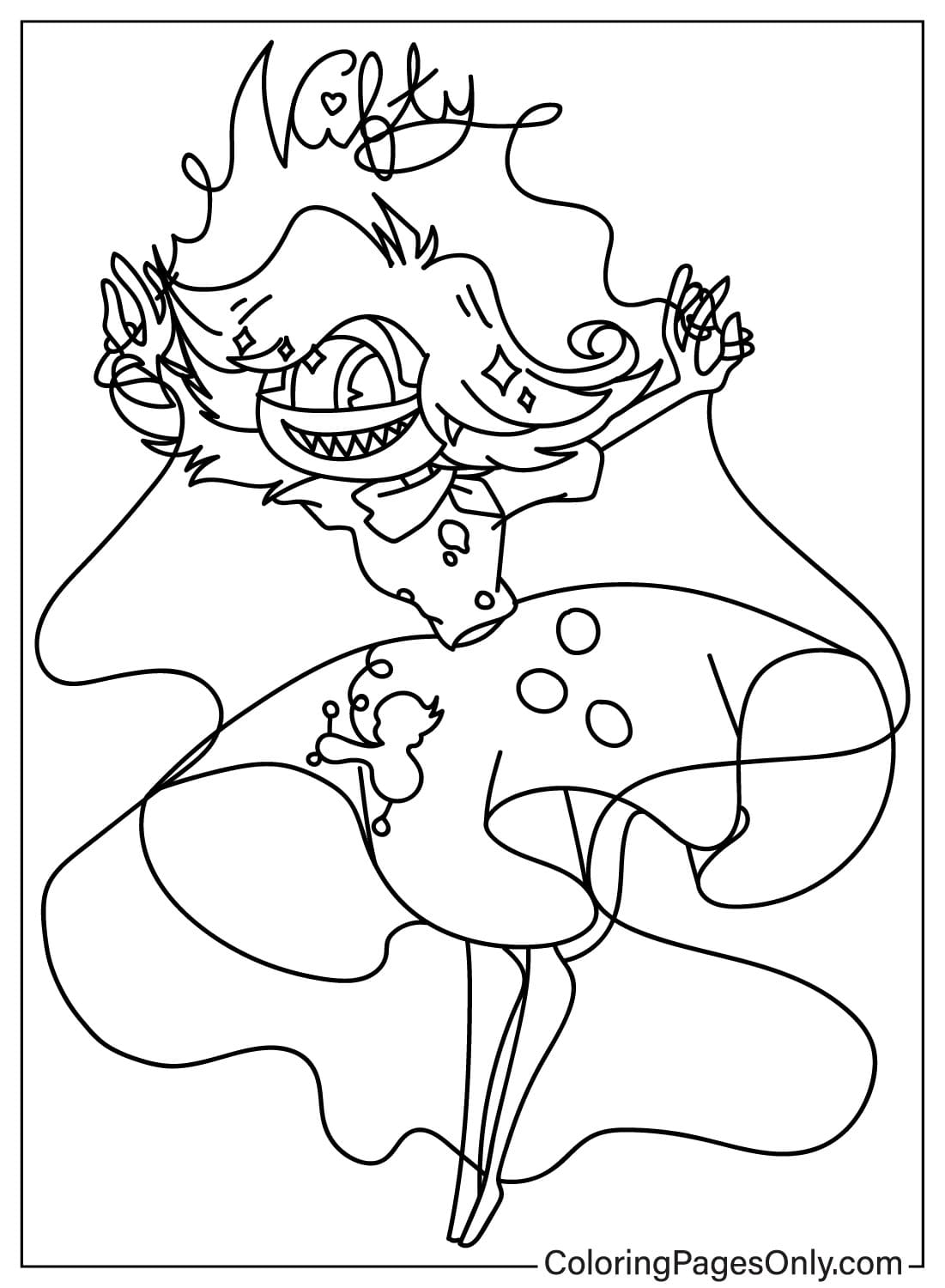 Niffty Coloring Page from Hazbin Hotel
