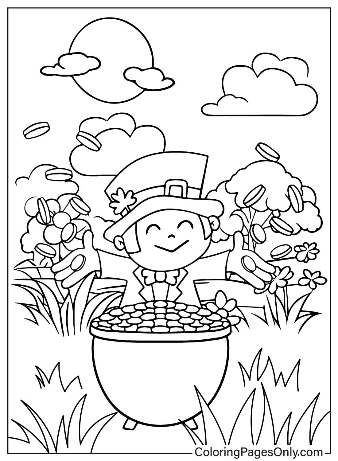 Pot of Gold Coloring Page Free