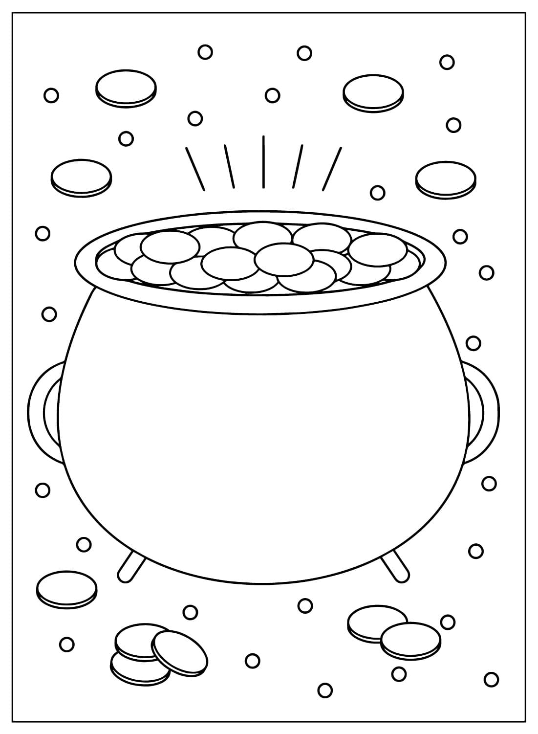 Pot of Gold Coloring Sheet for Kids