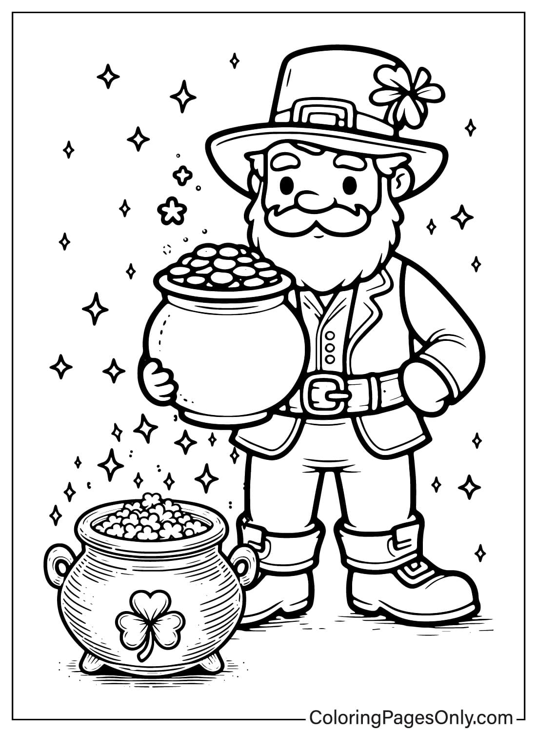 Pot Of Gold And Leprechaun Coloring Page Free Printable Coloring Pages