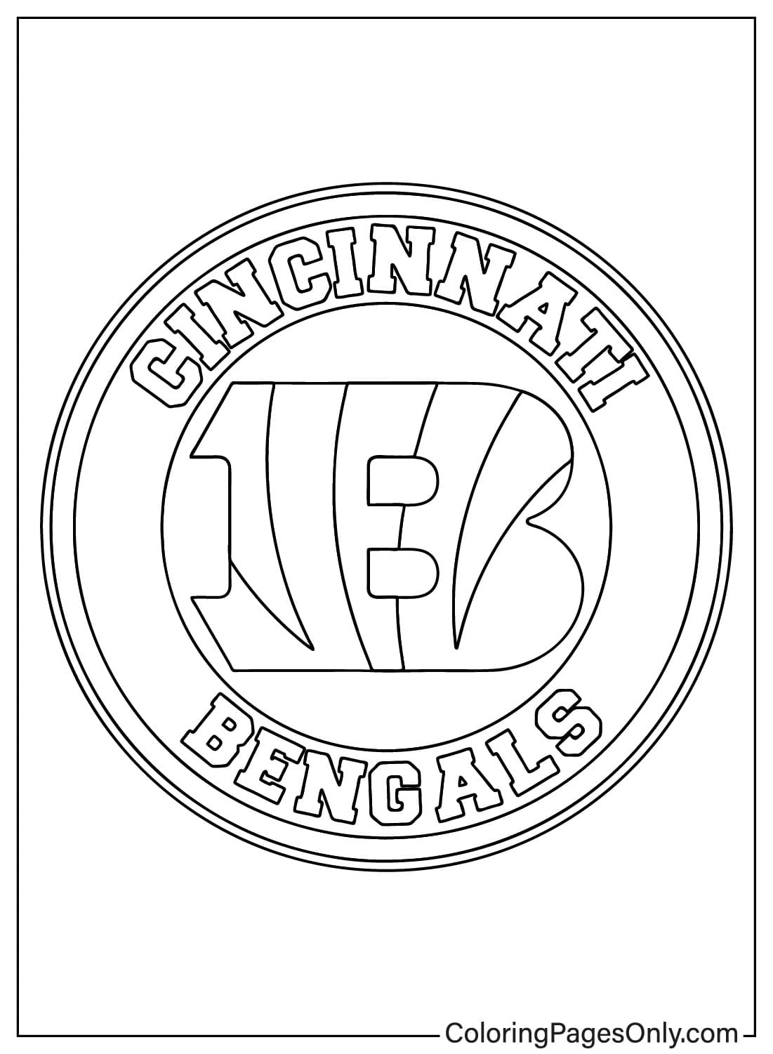 Drucken Sie die Malvorlage „Cincinnati Bengals“ von den Cincinnati Bengals aus