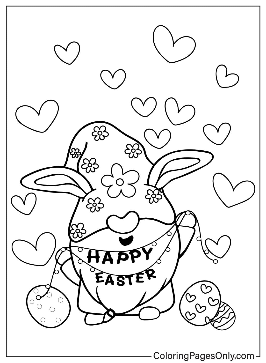 Imprimer la page à colorier du gnome de Pâques de Easter Gnome