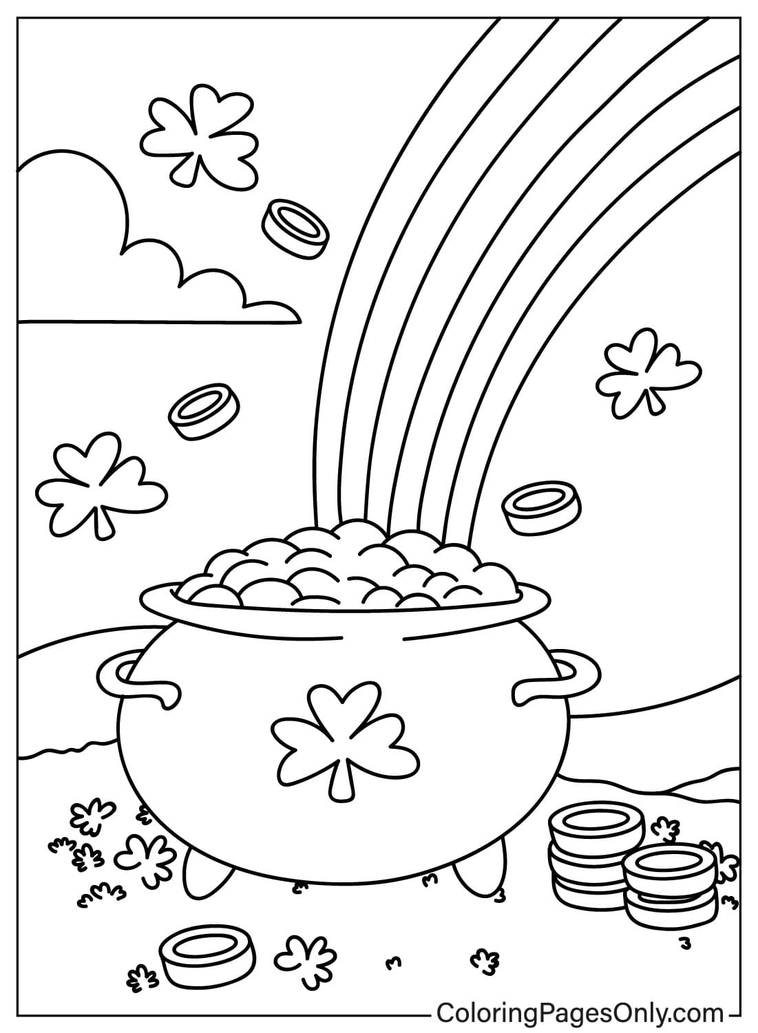 Print Pot of Gold Coloring Page