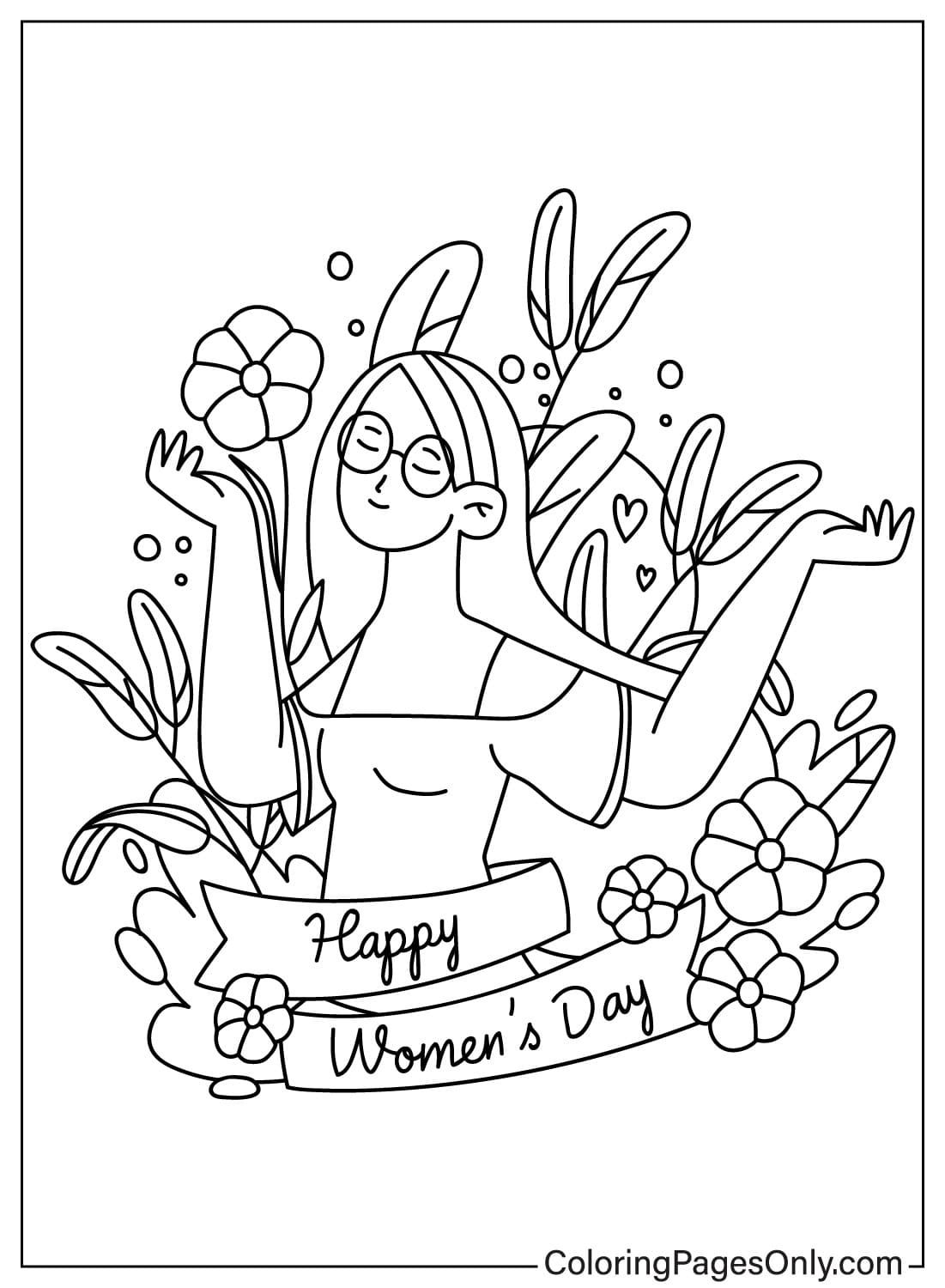Imprimir página para colorir do Dia da Mulher do Dia da Mulher de 2024