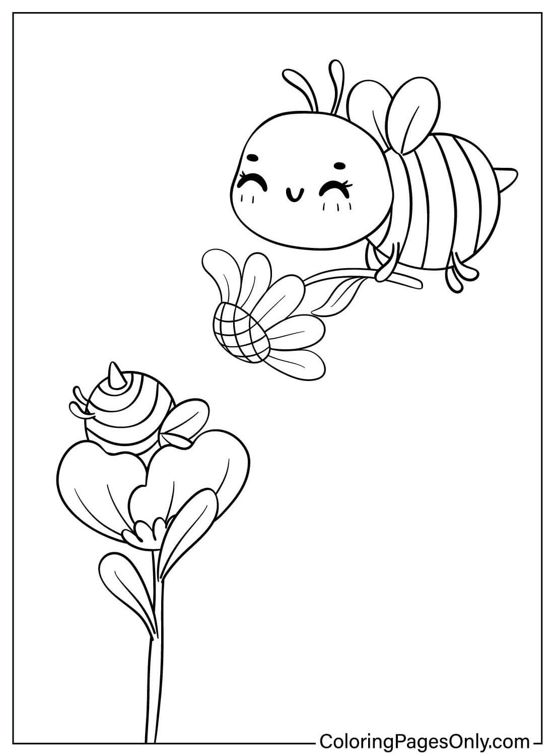 Página para colorir de abelha para impressão de Bee