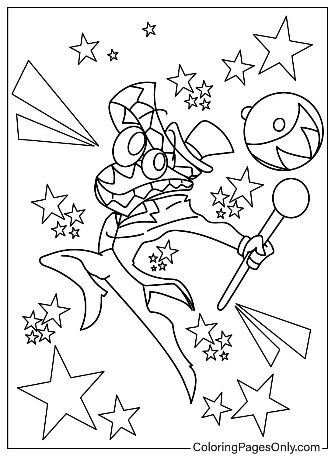 Printable Caine Coloring Page from Caine