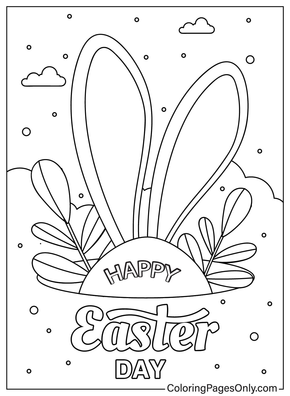 Página para colorir de cartão de Páscoa para impressão do cartão de Páscoa