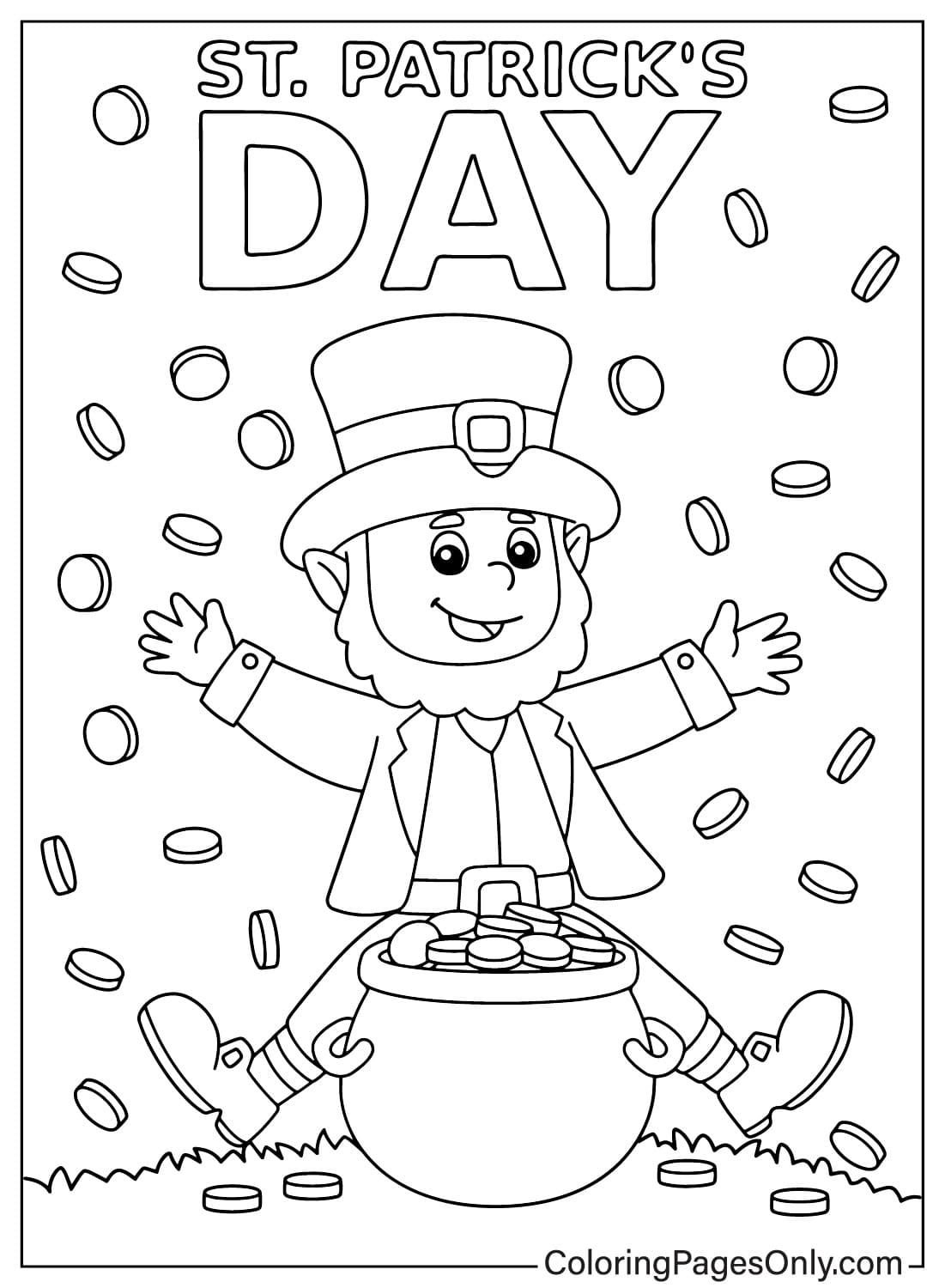 Printable Happy St. Patricks Day Coloring Page