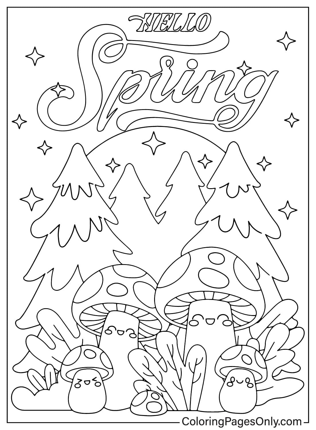 Página para colorir de primavera grátis